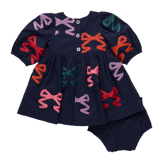 PINK CHICKEN baby girls brooke dress set - multi bow applique