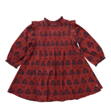 PINK CHICKEN girls jaipur dress - red autumn strawflower