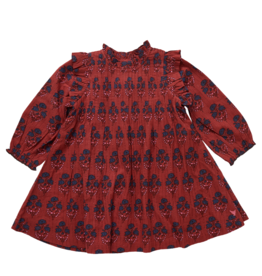 PINK CHICKEN girls jaipur dress - red autumn strawflower