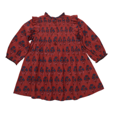 PINK CHICKEN girls jaipur dress - red autumn strawflower
