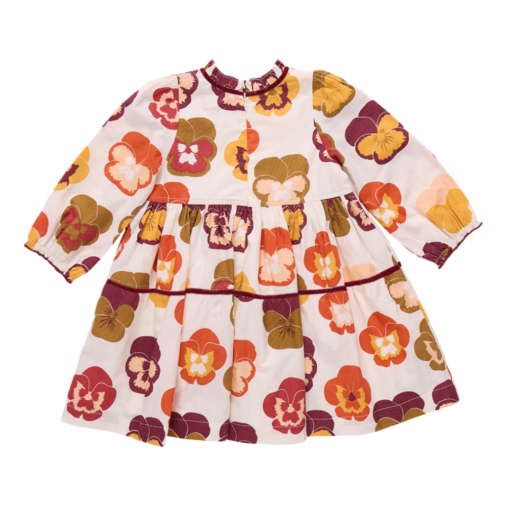 PINK CHICKEN girls charlie dress - autumn pansies