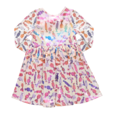 PINK CHICKEN girls lame steph dress - halloween candy
