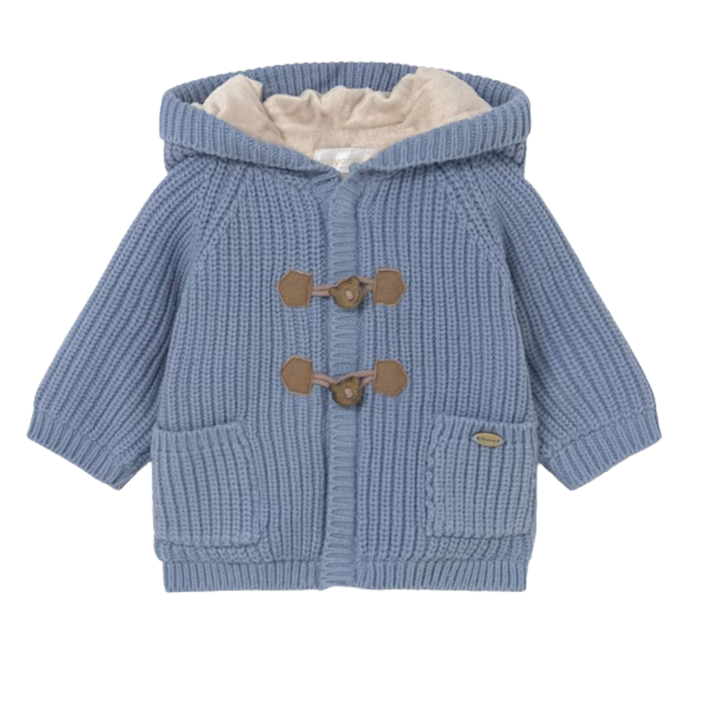 Boy's Knit Hooded Cardigan-Cloud
