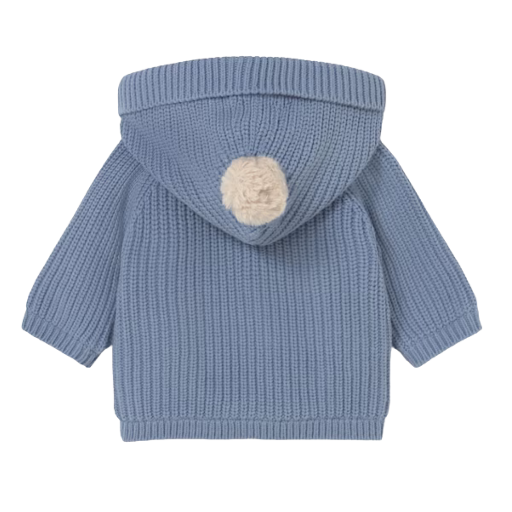 Boy's Knit Hooded Cardigan-Cloud