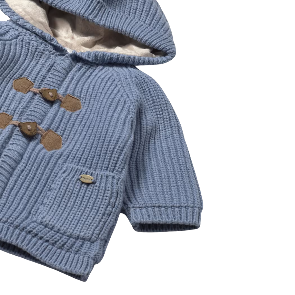 Boy's Knit Hooded Cardigan-Cloud