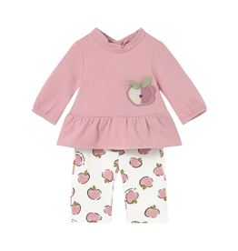 Girl's LS Pink Top w/Pants-Apples