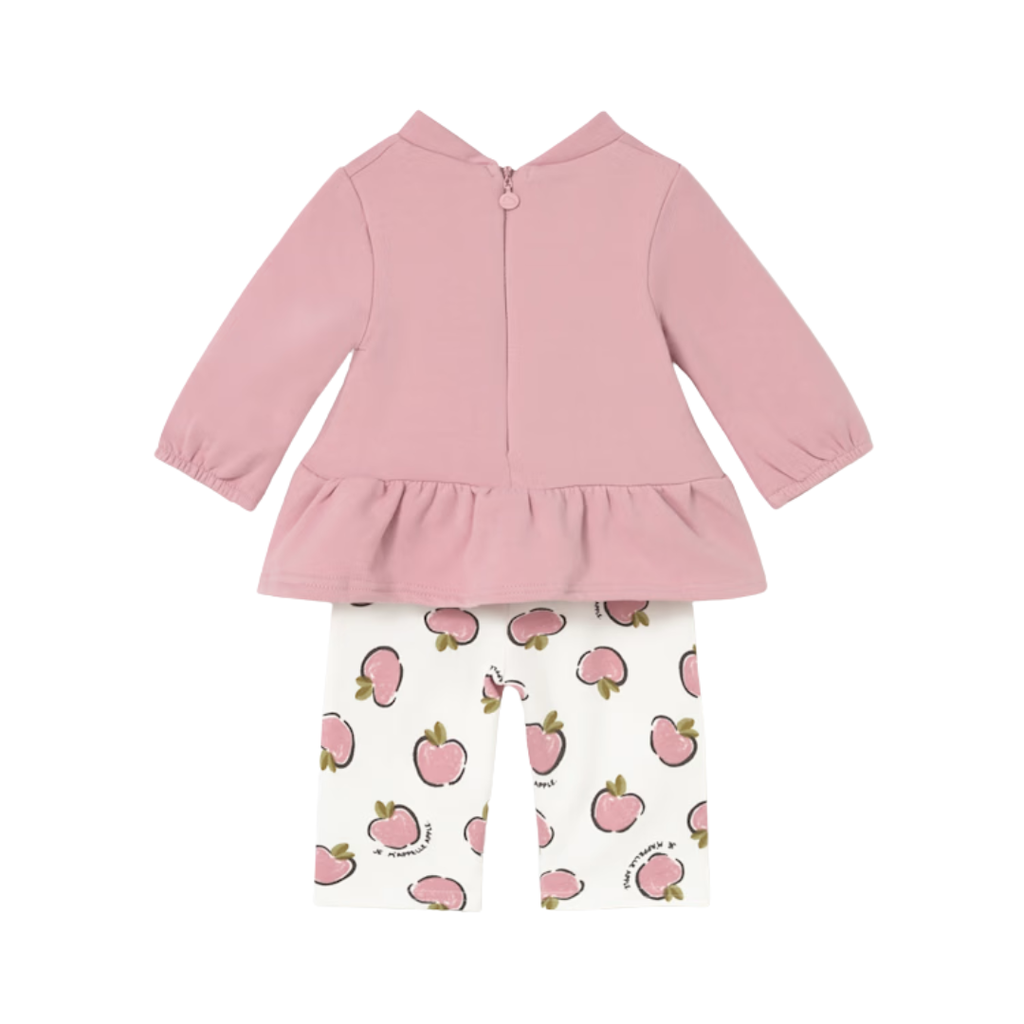 Girl's LS Pink Top w/Pants-Apples