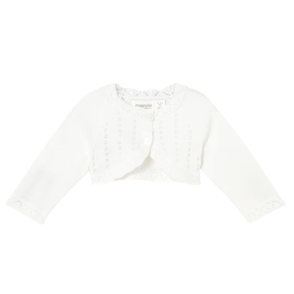 Basic Knit Short Cardigan-Natural