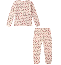 Rylee + Cru Inc. ORGANIC LONG SLEEVE PAJAMA SET || HOLLY BERRY