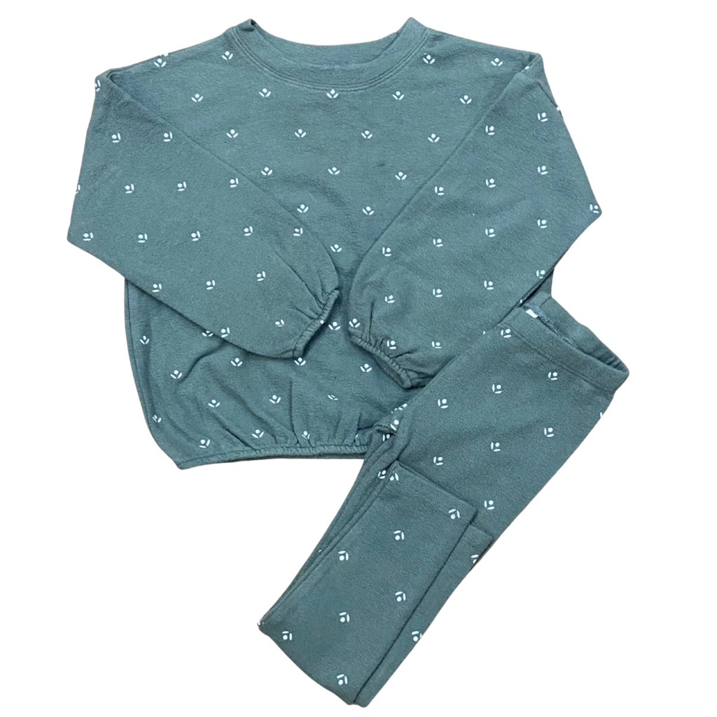 Rylee + Cru Inc. SPONGEY KNIT SET || EVERGREEN DITSY