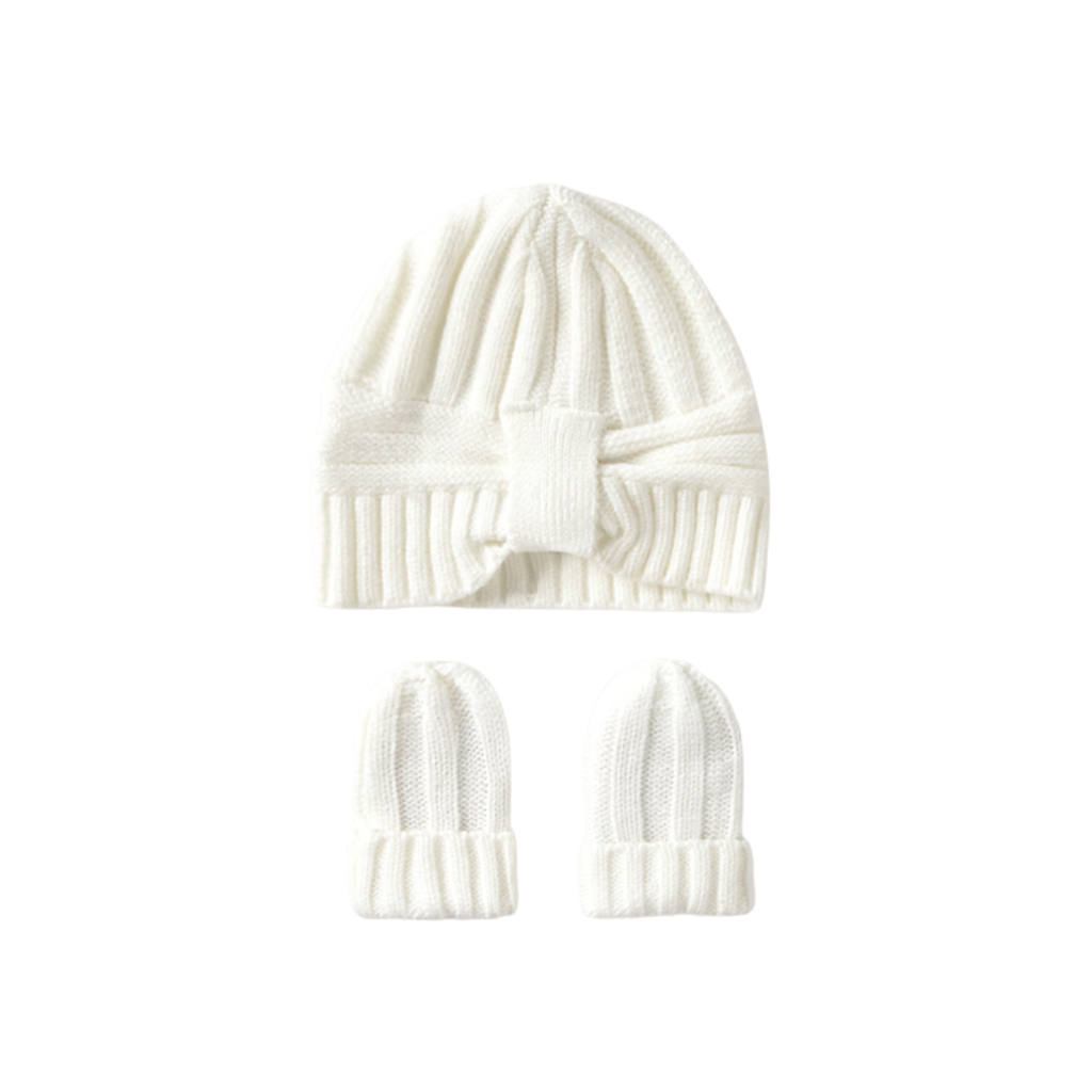 Girl's Hat & Glove Set-Natural