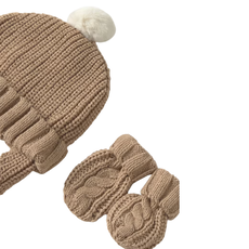 Hat & Mitten Set-Toffee