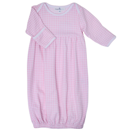 MAGNOLIA BABY MINI CHECKS GATHERED GOWN