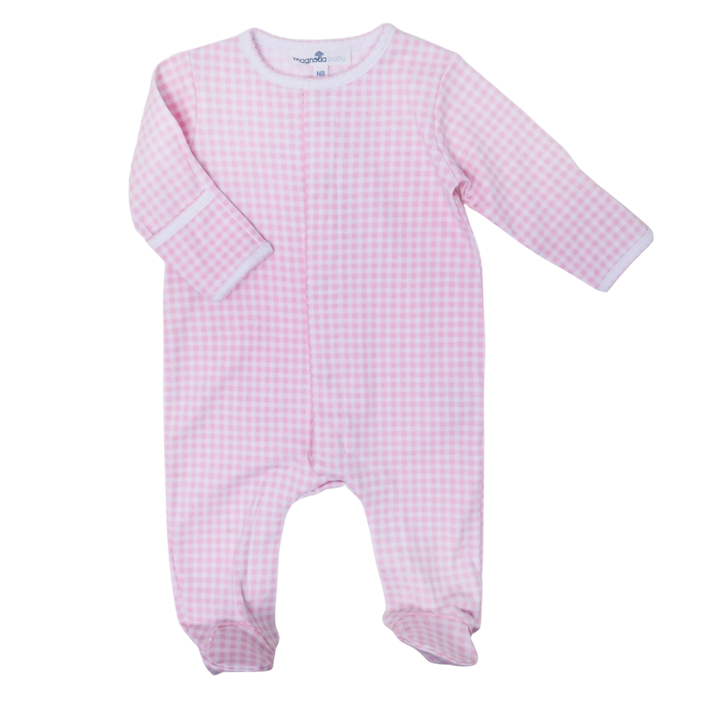 MAGNOLIA BABY MINI CHECKS ZIP FOOTIE