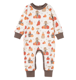 TESA BABE BOY'S PUMPKIN PATCH CREWNECK ROMPER