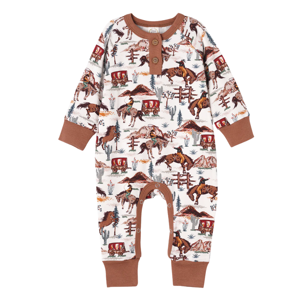 TESA BABE BOY'S WESTERN SPIRIT HENLEY ROMPER
