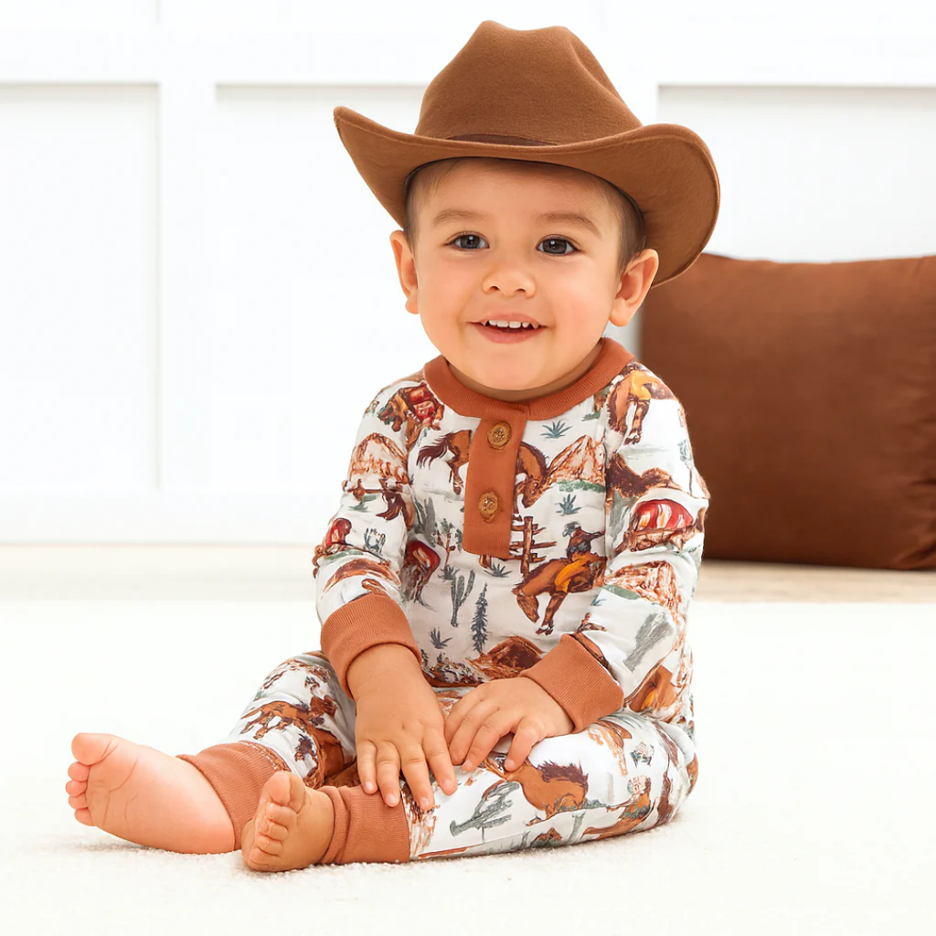 TESA BABE BOY'S WESTERN SPIRIT HENLEY ROMPER
