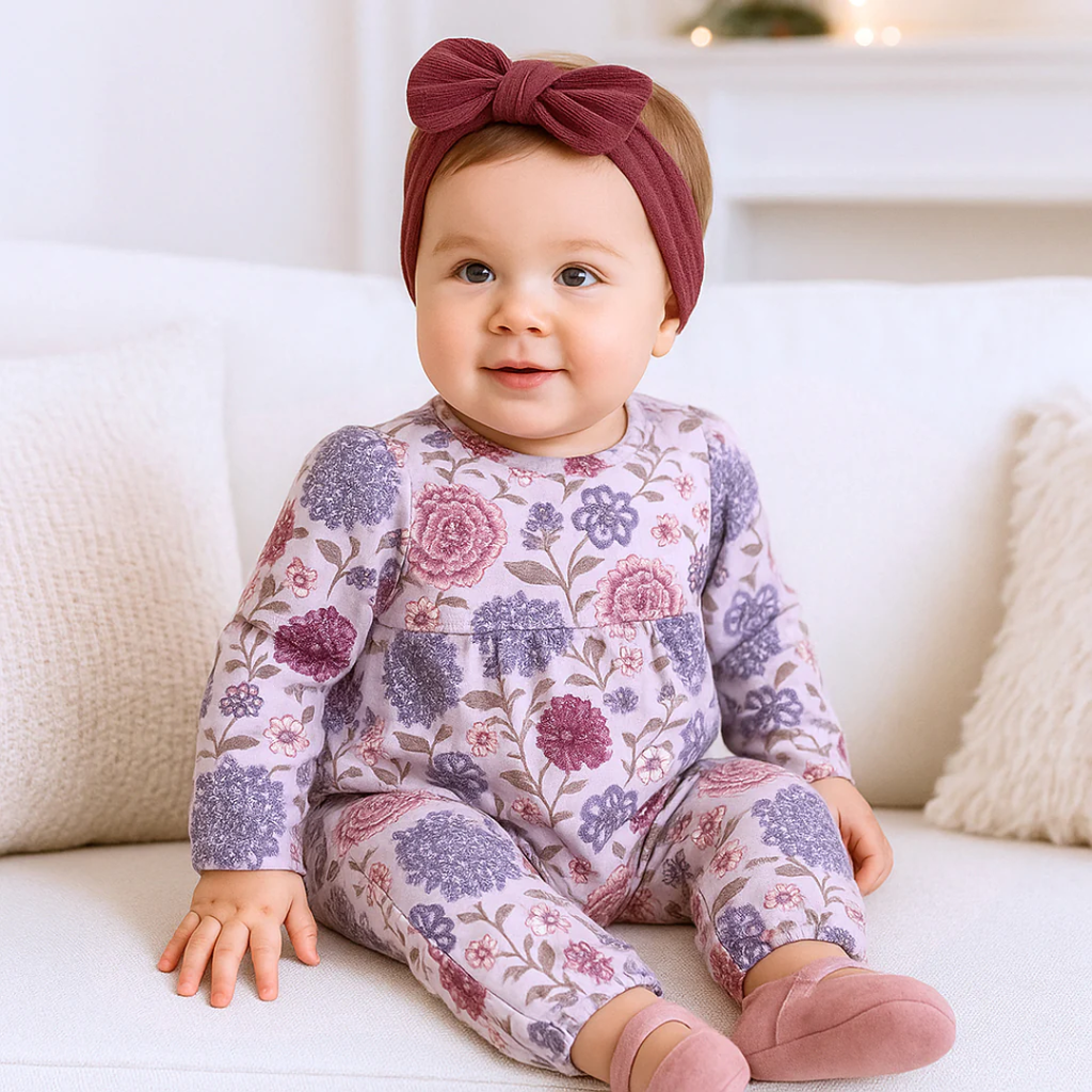 TESA BABE GIRL'S VINTAGE BLOOMS ROMPER