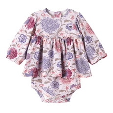 TESA BABE GIRL'S VINTAGE BLOOMS SKIRTED BODYSUIT
