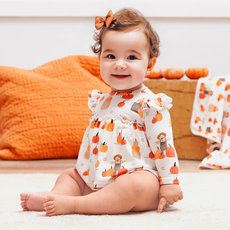 TESA BABE GIRL'S PUMPKIN PATCH SKIRTED BODYSUIT
