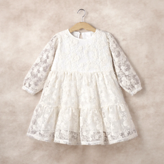 TESA BABE LYDIA LS IVORY EMB DRESS