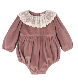 TESA BABE BEATRICE LS MAUVE VELVET BUBBLE BODYSUIT