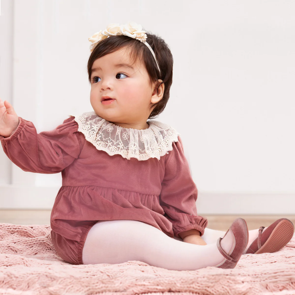 TESA BABE BEATRICE LS MAUVE VELVET BUBBLE BODYSUIT