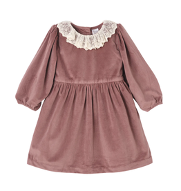 TESA BABE BEATRICE LS MAUVE VELVET DRESS