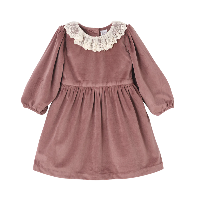TESA BABE BEATRICE LS MAUVE VELVET DRESS
