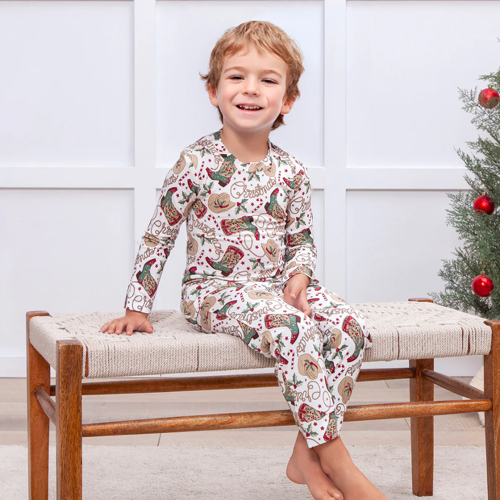TESA BABE BOY'S HOLIDAY HOEDOWN KIDS LS PAJAMA SET