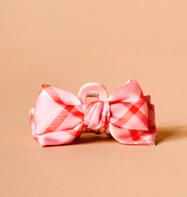 THE DARLING EFFECT FESTIVE PLAID MINI SATIN BOW CLAW CLIP