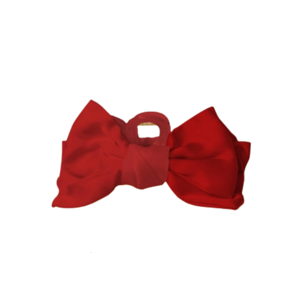 THE DARLING EFFECT RED MINI SATIN BOW CLAW CLIP