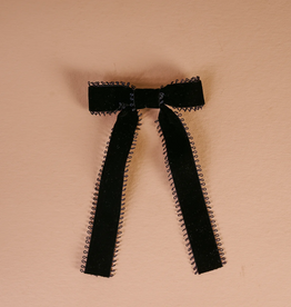 THE DARLING EFFECT VINTAGE VELVET HAIR BOW-BLACK