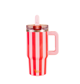 THE DARLING EFFECT 20 OZ. FLIP STRAW TUMBLER PEPPERMINT STRIPE