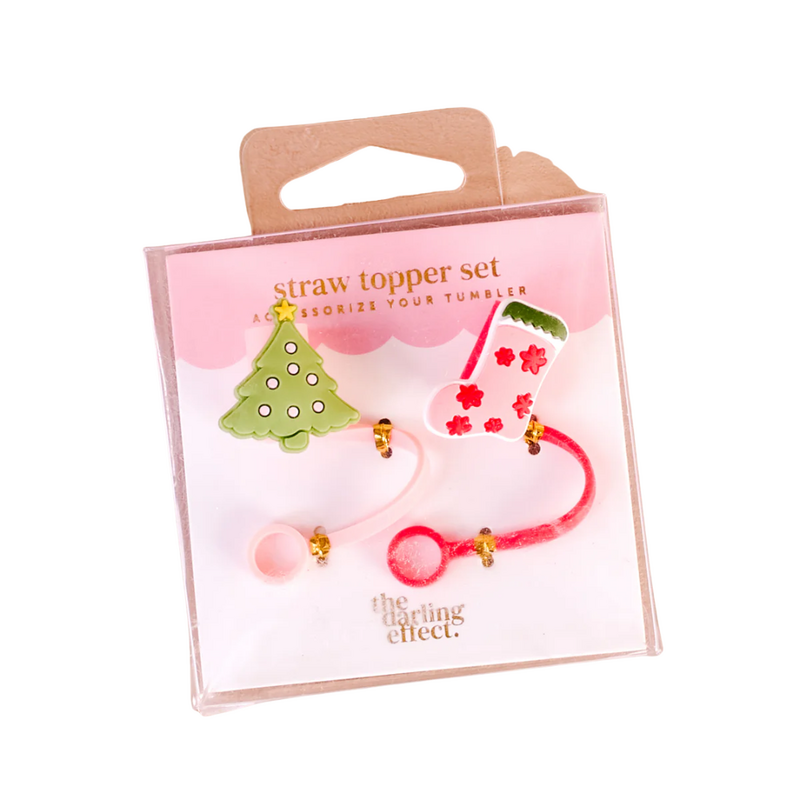THE DARLING EFFECT STRAW TOPPER SET NAUGHTY OR NICE