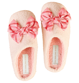 THE DARLING EFFECT FUZZY SLIPPERS-BETTY BOW FESTIVE PLAID