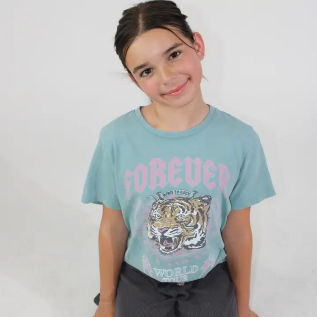 PAPER FLOWER GIRL'S FOREVER WORLD TOUR TIGER T-SHIRT