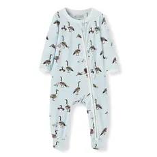 MILKBARN LUXE STRETCH ZIPPER FOOTED ROMPER  GOOSE