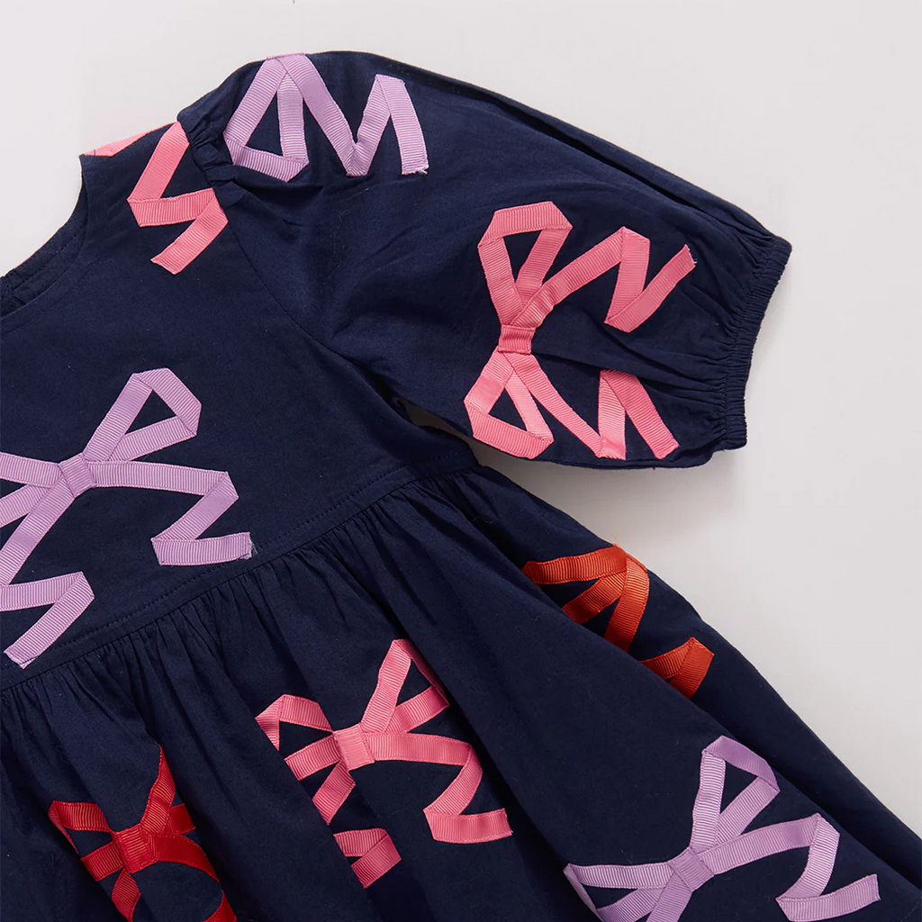 PINK CHICKEN baby girls brooke dress set - multi bow applique