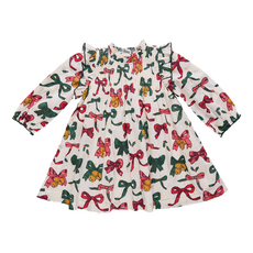 PINK CHICKEN girls jaipur dress - christmas bows and bells
