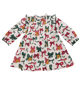 PINK CHICKEN girls jaipur dress - christmas bows and bells