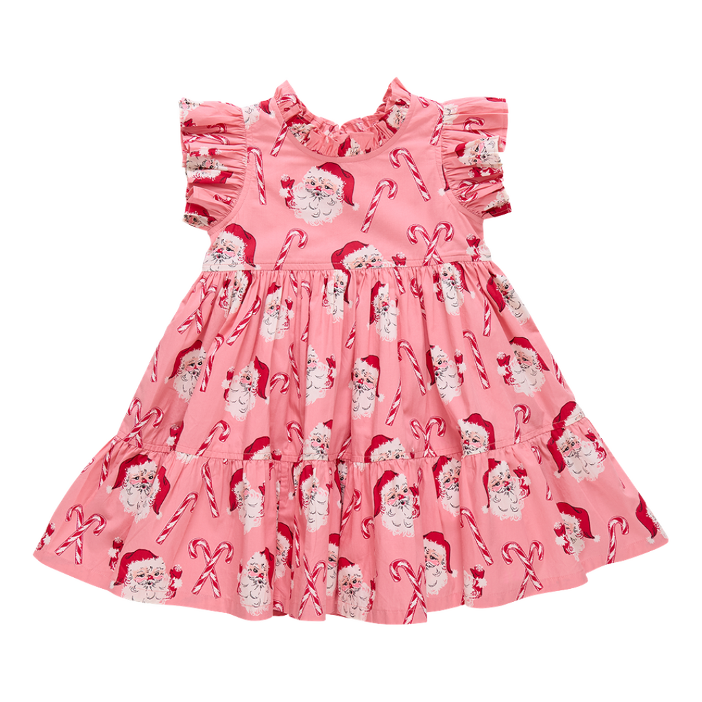 PINK CHICKEN girls jennifer dress - pink candy cane santa