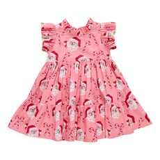 PINK CHICKEN girls jennifer dress - pink candy cane santa