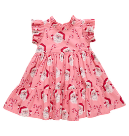 PINK CHICKEN girls jennifer dress - pink candy cane santa