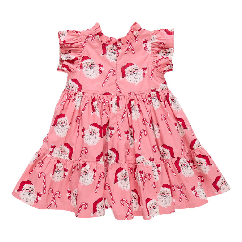 PINK CHICKEN girls jennifer dress - pink candy cane santa