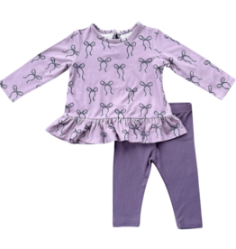 BABYSPROUTS LONG SLEEVE PEPLUM SET - HAIR BOW