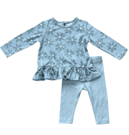 BABYSPROUTS LONG SLEEVE PEPLUM SET - DAISY IN SKY BLUE