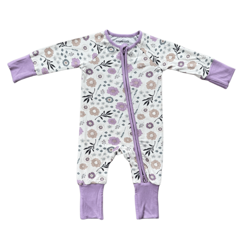 BABYSPROUTS LONG SLEEVE ZIP ROMPER - WINTER FLORAL