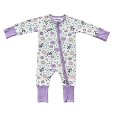 BABYSPROUTS LONG SLEEVE ZIP ROMPER - WINTER FLORAL