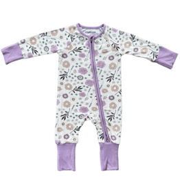 BABYSPROUTS LONG SLEEVE ZIP ROMPER - WINTER FLORAL